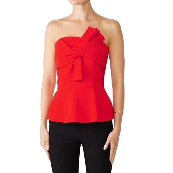 Anthropologie Adelyn Rae Strapless Bow Tie Top - Picture 2 of 12